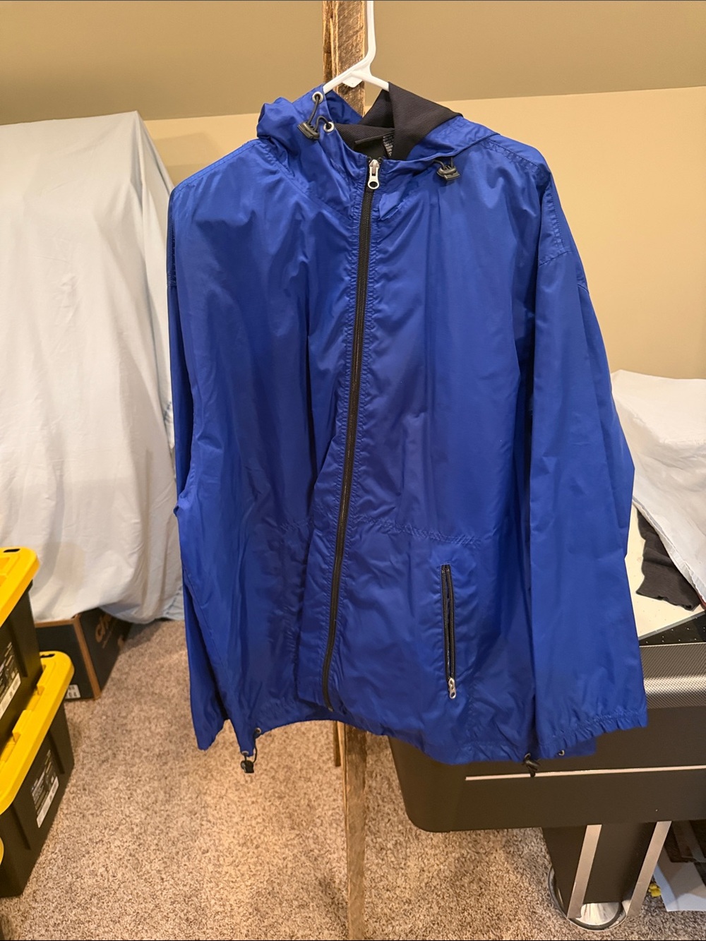 Men's Royal Blue Hooded Windbreaker Jacket